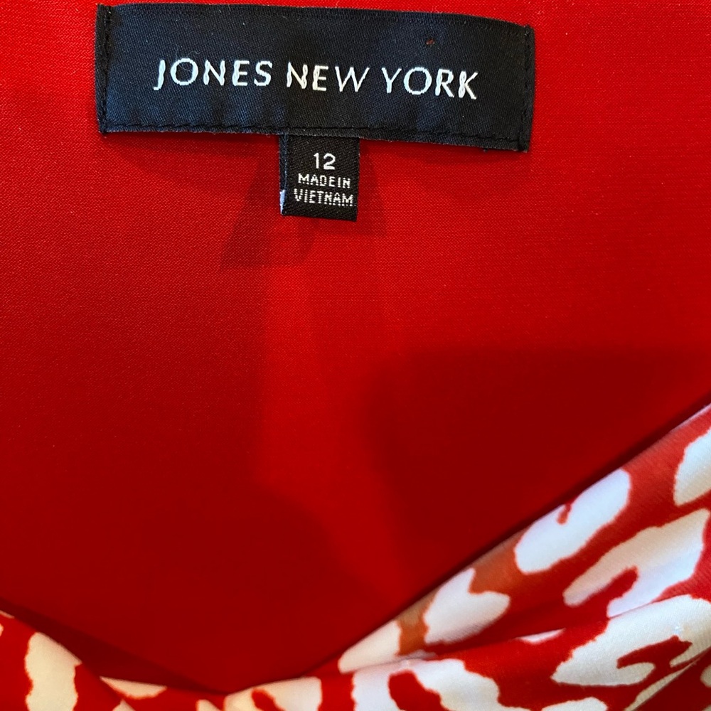 Jones New York Red, Tans, and Cream Dress - Picture 3 of 3
